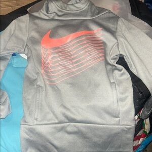 Nike Gray Hoodie with Pink Swoosh